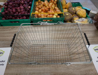 close up of empty shopping basket