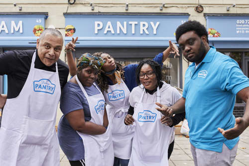 Peckham Pantry team of men and ladies outside the Peckham Pantry
