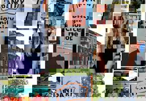 Pantry Collage showing your local pantry banner and a smiling woman